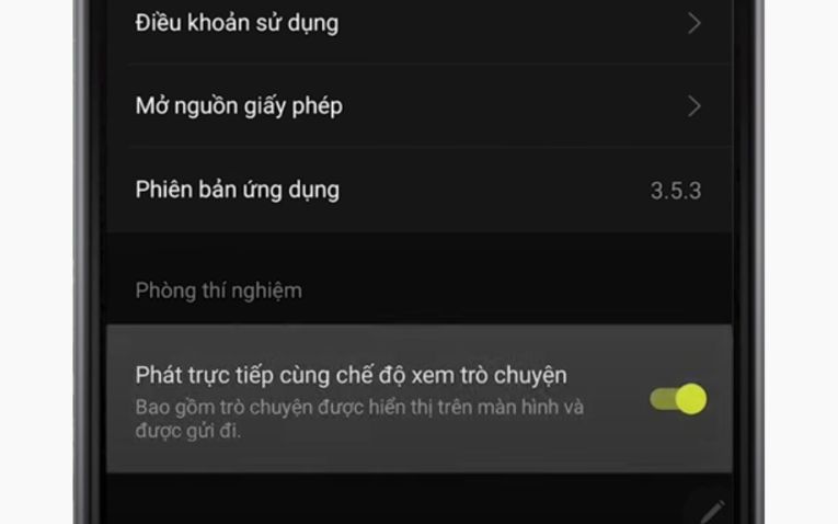Bật hiển thị bình luận